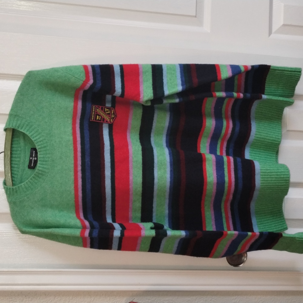 Houston White x Target Green Collegiate Striped Crewneck Pullover Sweater Medium